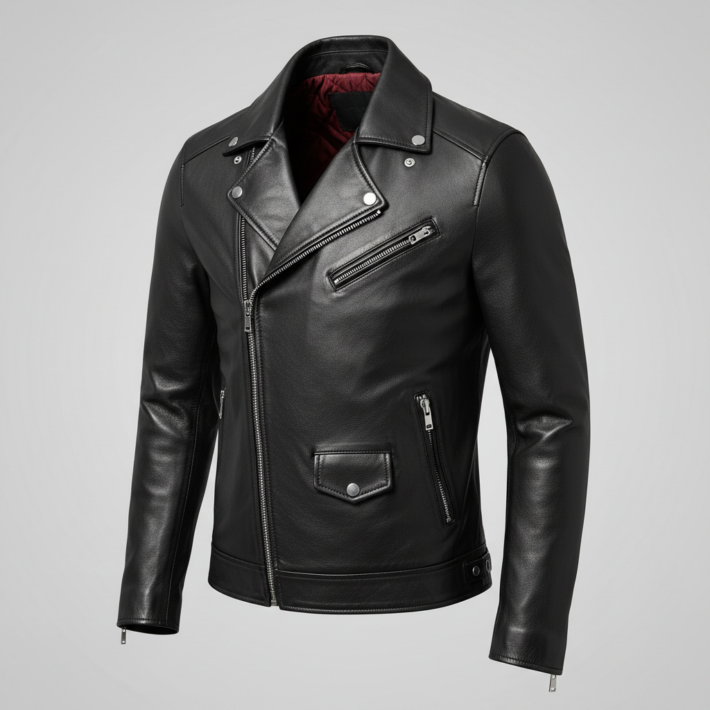 Stylish Mens Leather Jacket Black Size L | KSh 850…