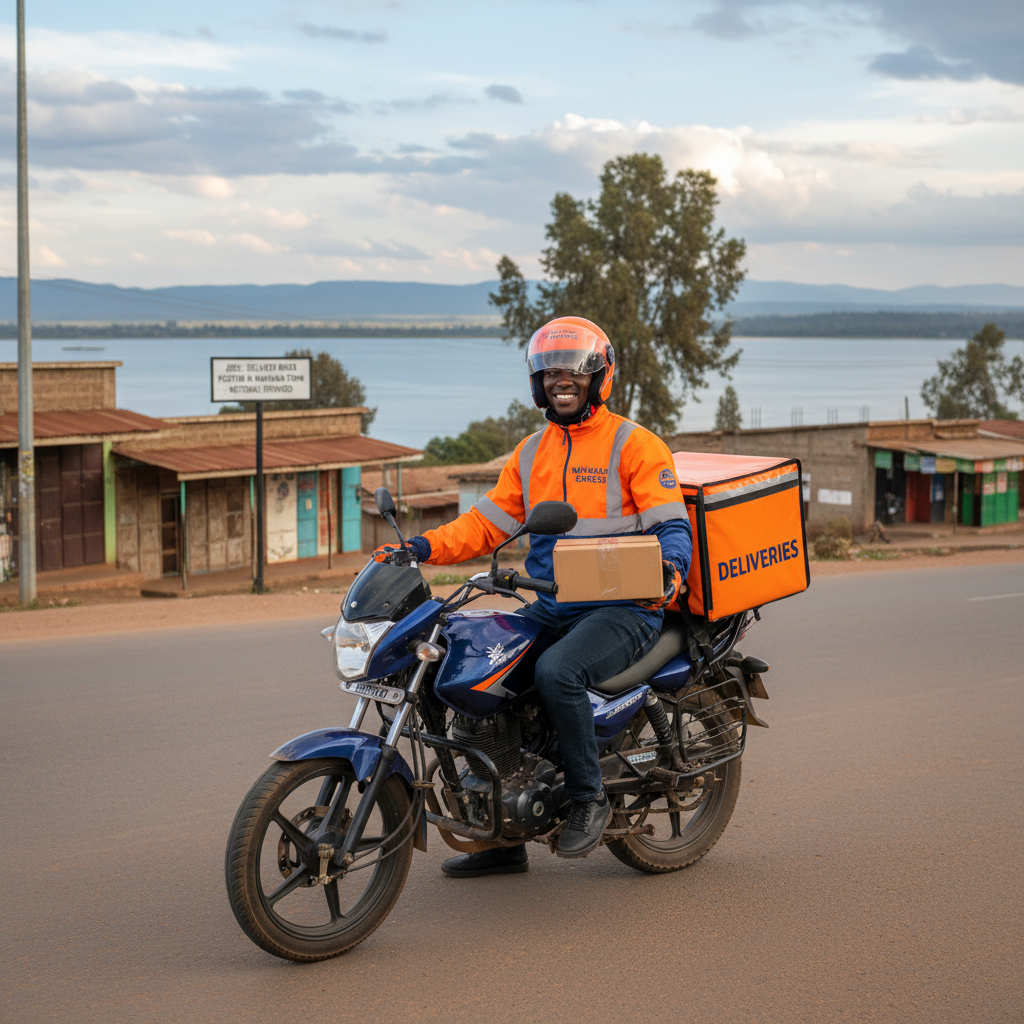 Delivery Rider Position in Naivasha Town Motorbike…