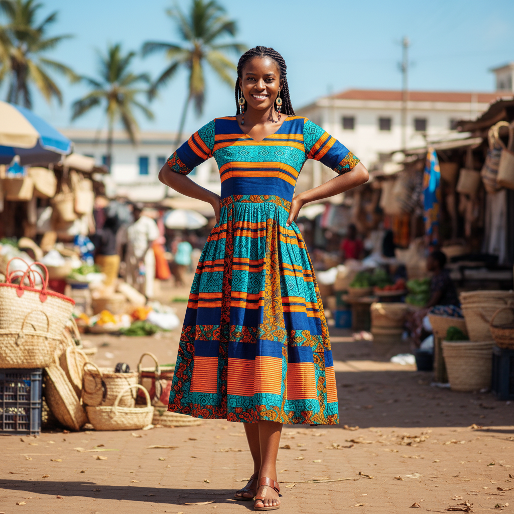 Stunning Ladies Ankara Dress Perfect for Coastal Summers…