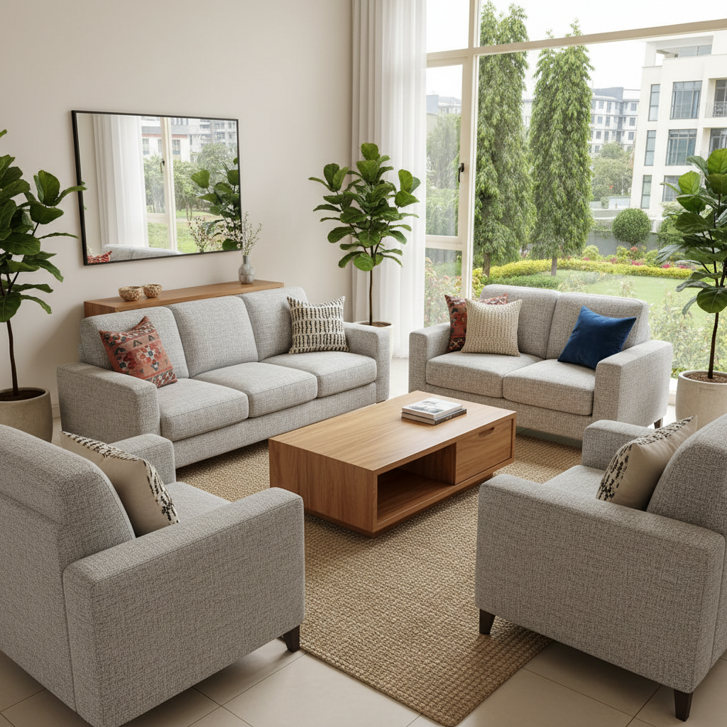Comfortable 7 Seater Fabric Sofa Set for Your Living Room…