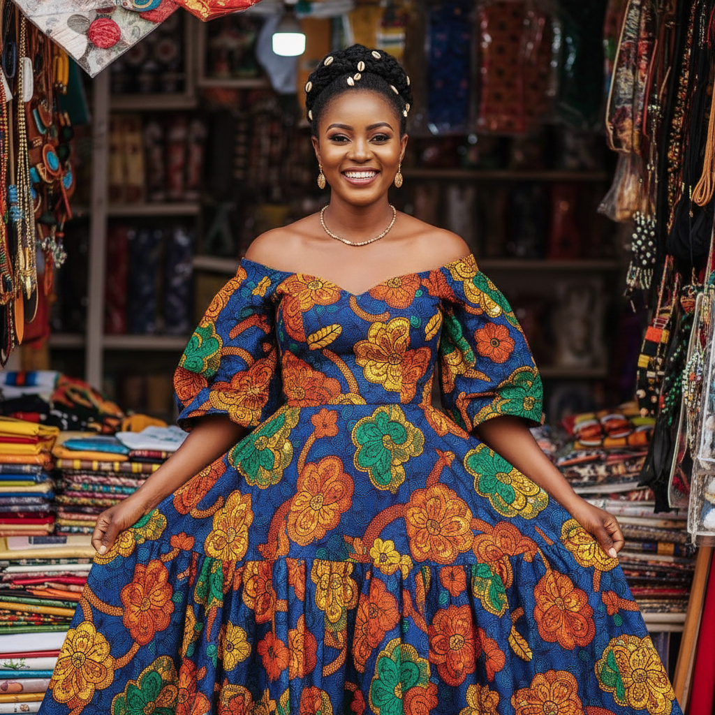 Stunning Ladies Ankara Dress Perfect for Weddings and…