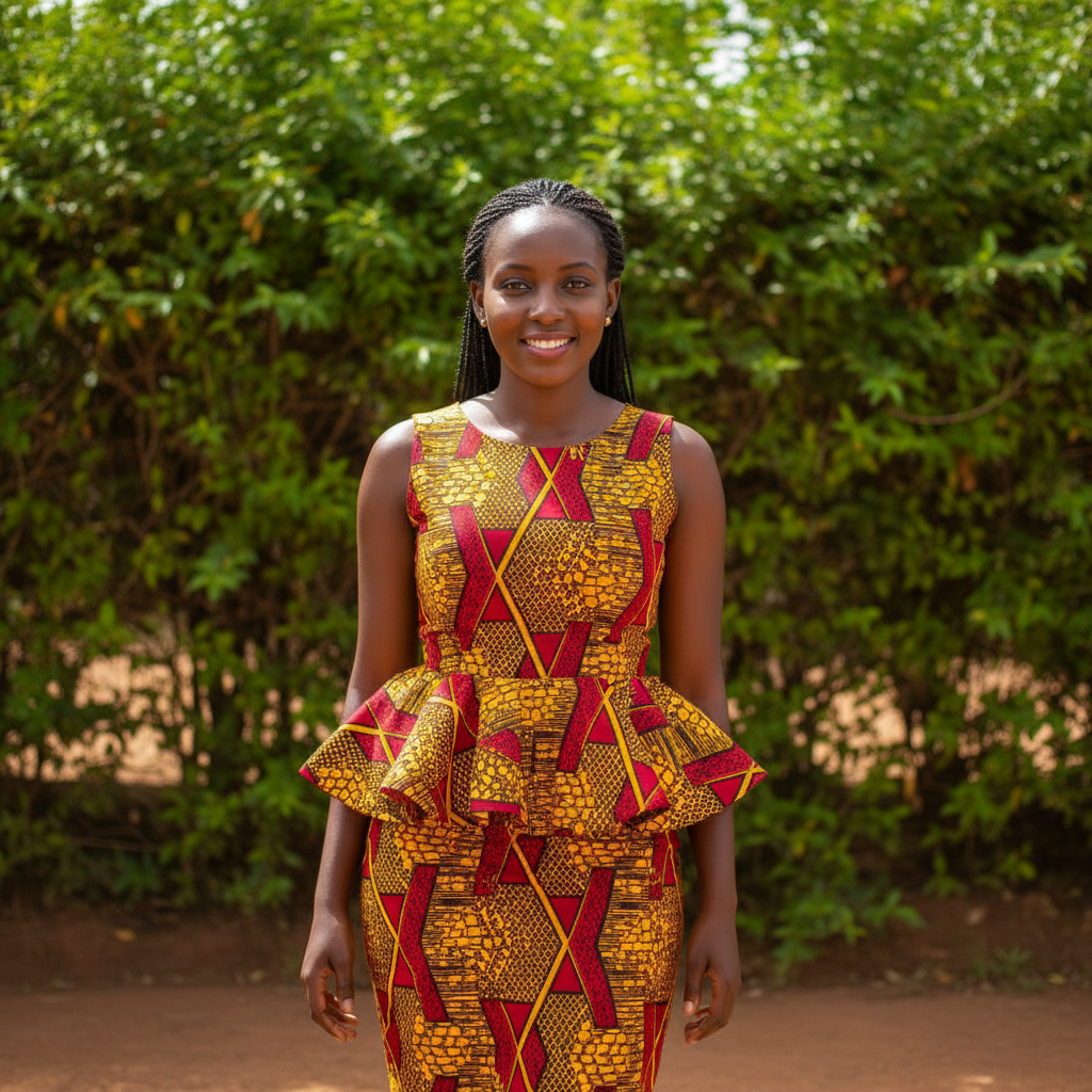 Stunning Ladies Ankara Peplum Dress Size M | KSh 850…